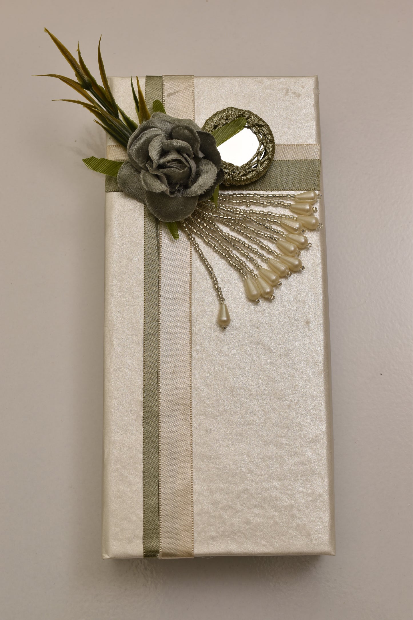 White with Silver Ribbon