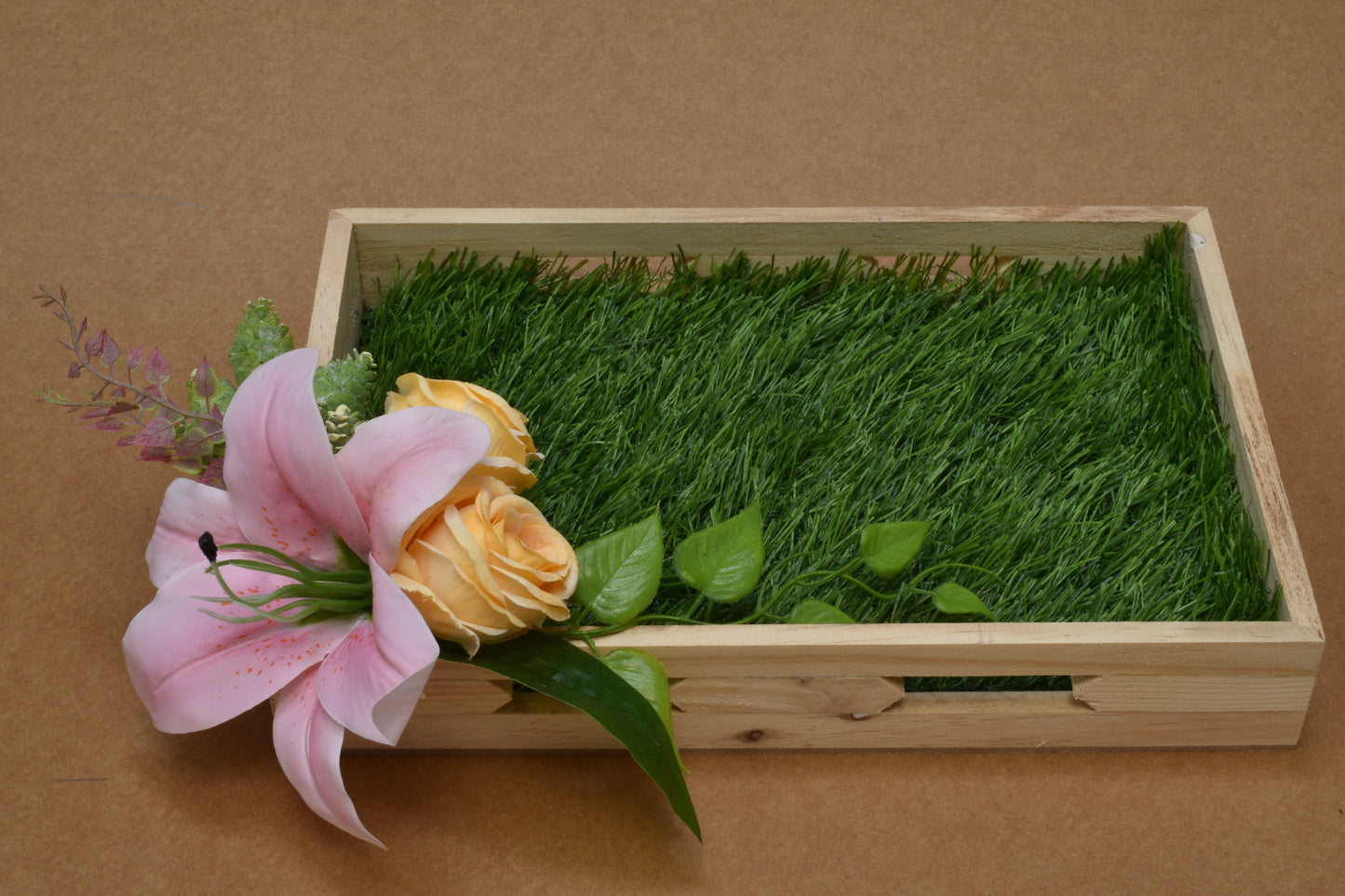 Pink Lily & Peach Rose Trays
