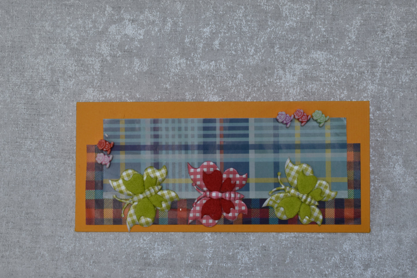 Orange Checkered Butterfly Envelope