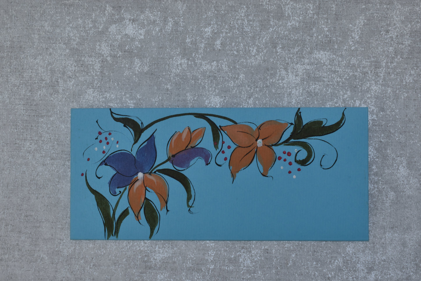 Blue & Orange Fantasy Floral Envelope