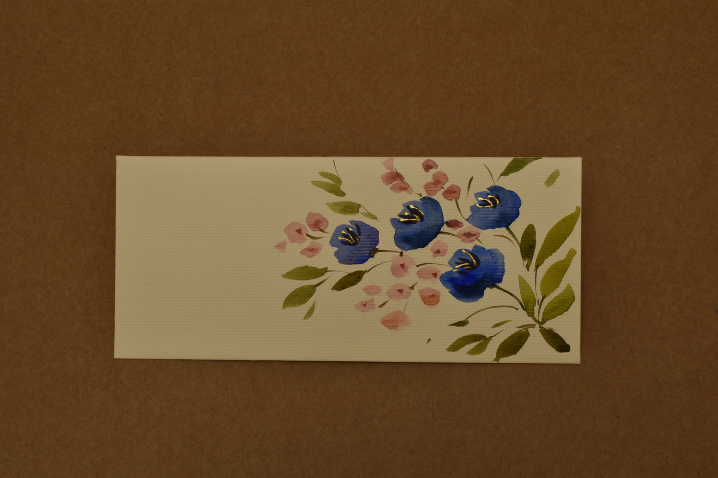 Royal Blue & Pink Blossom Envelope