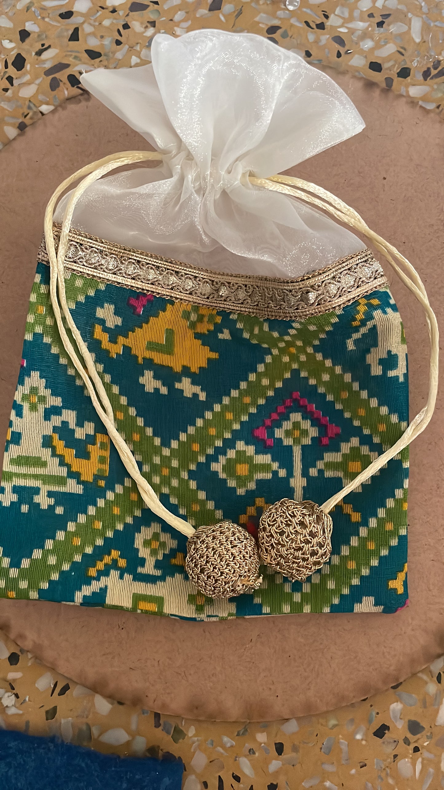 Pink & Gold Festive Potli