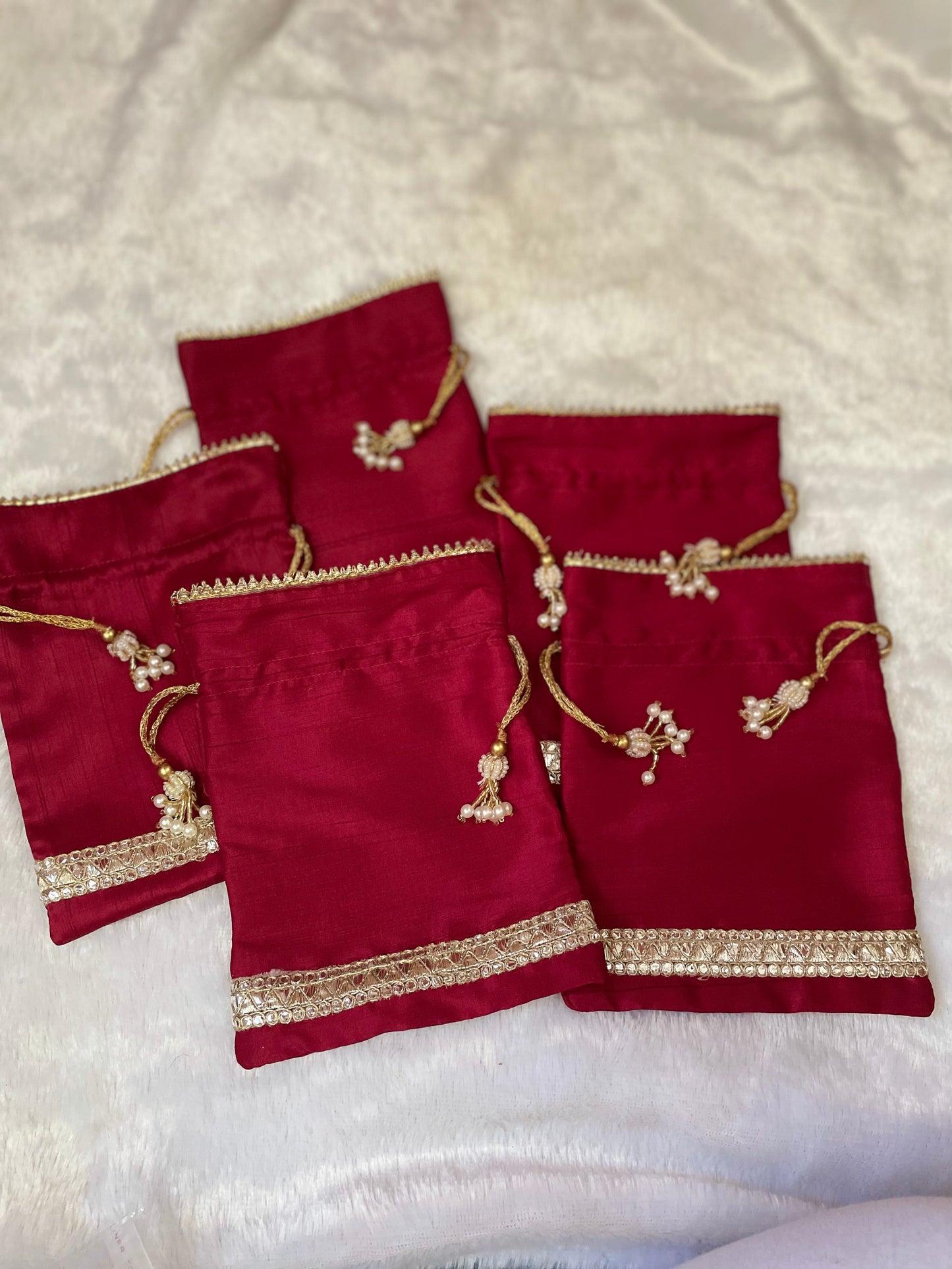 Red Brocade Potli