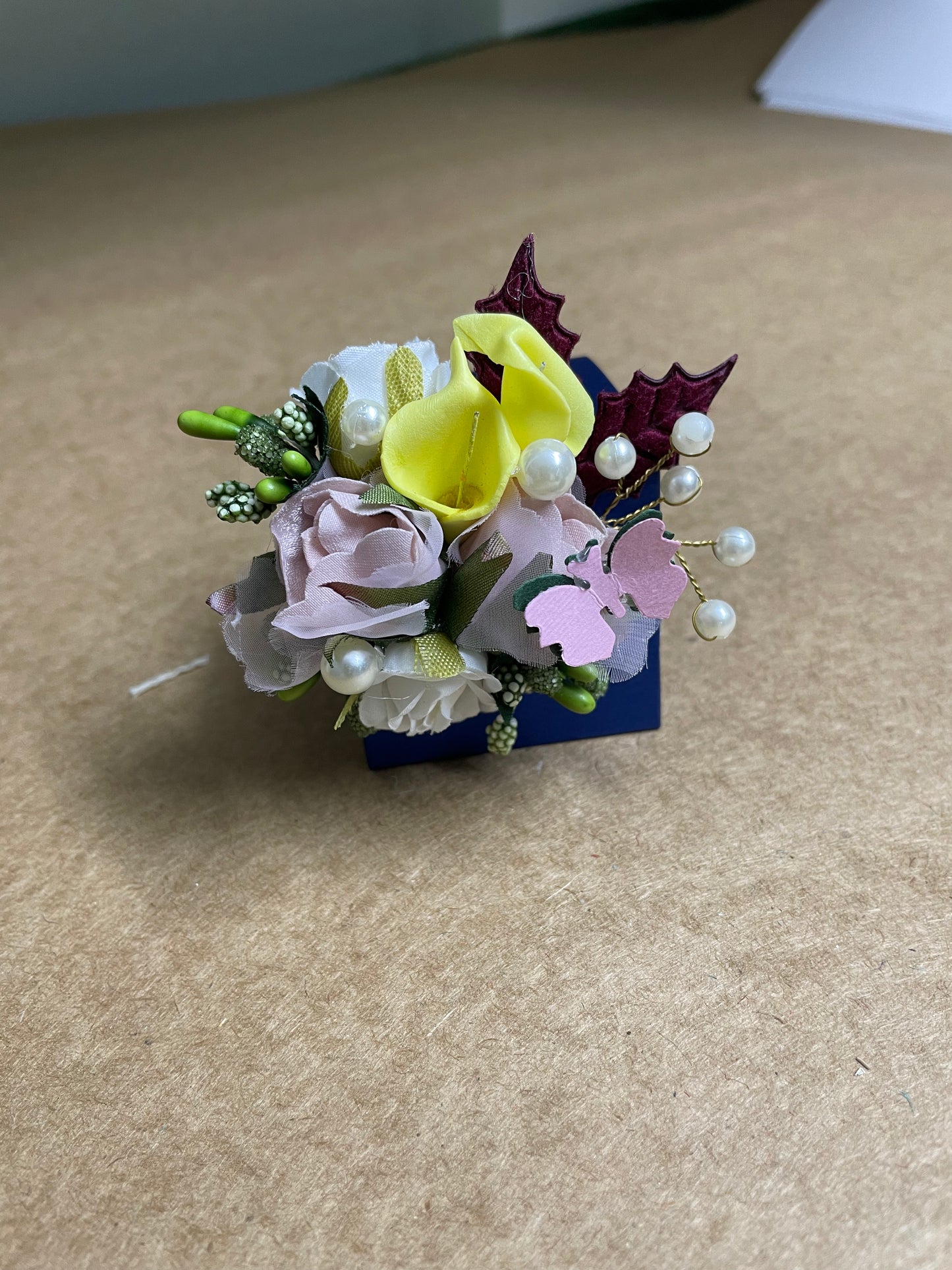 Yellow & Pink Floral Paper Box