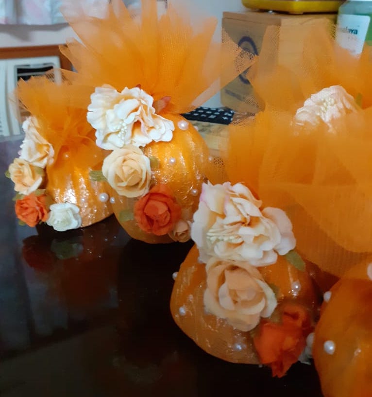 Orange Tulle Monochromatic Set