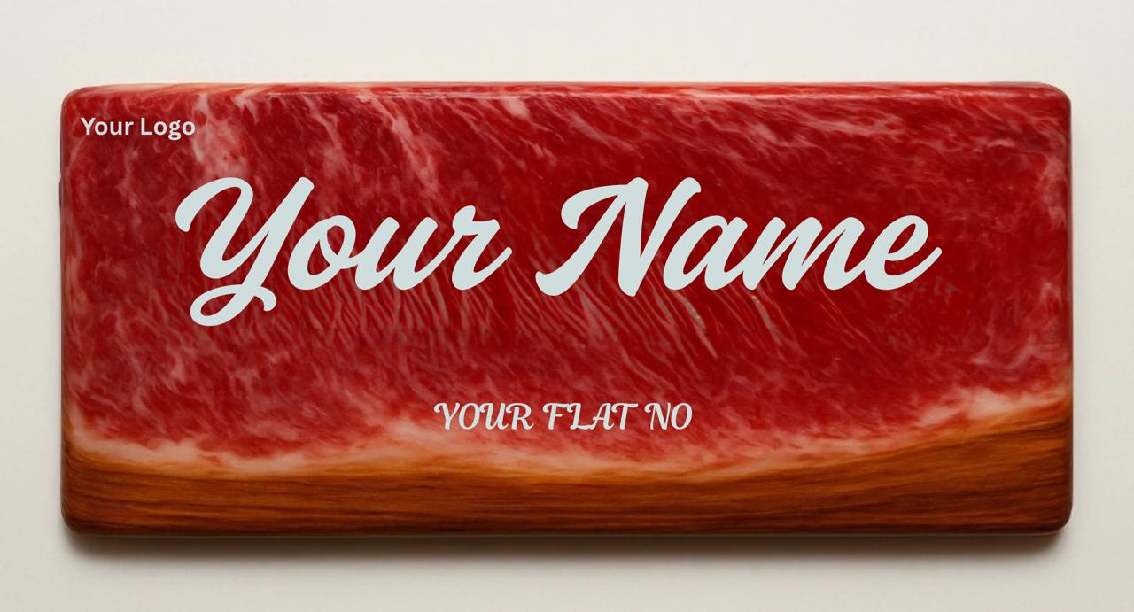 Red Wavy Resin - Wood Name Plate