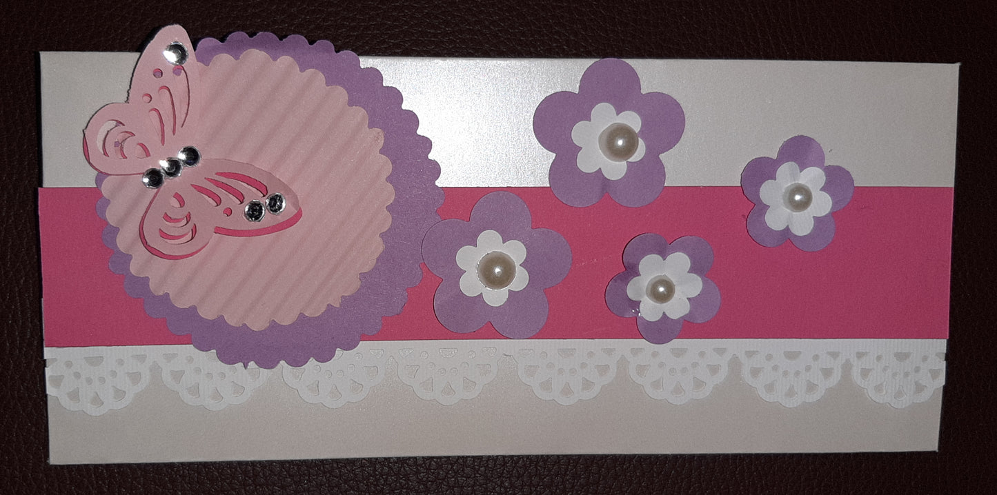 Purple Paper Flower Envelope