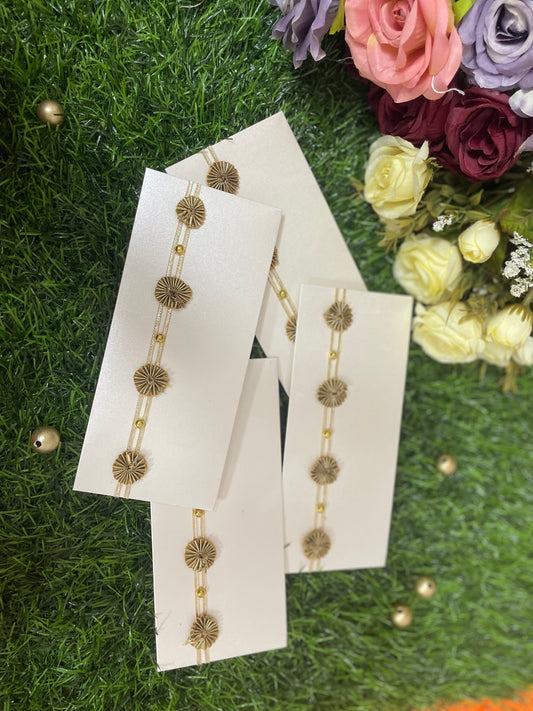 White & Gold Pleated Disc Envelope