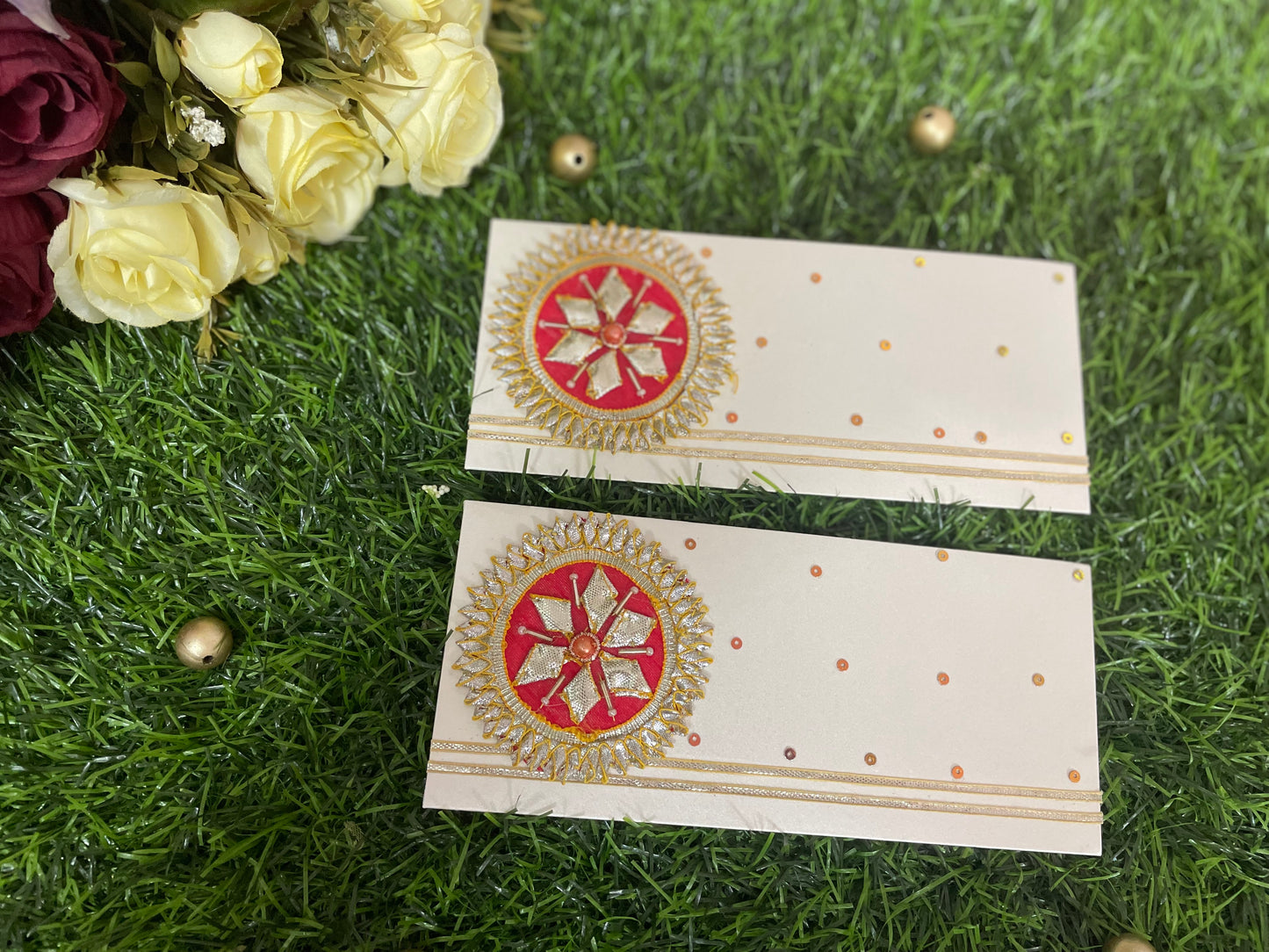 Cream & Red Medallion Envelope