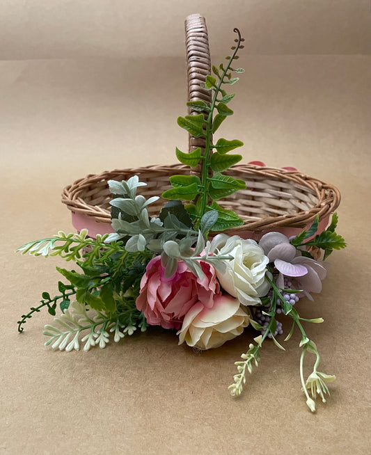 Blush Garden Wicker Basket