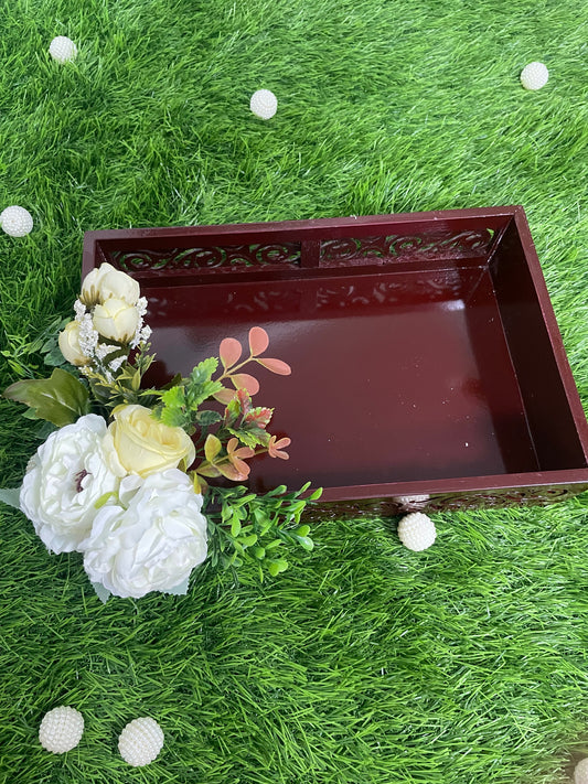 The Single Carved Mahogany Tray