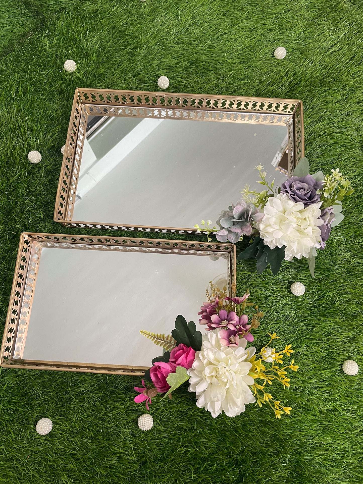 The Golden Mirror Tray Duo