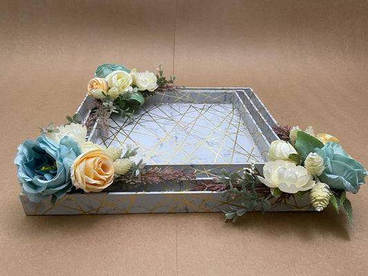 The Marble & Gold Patterned Tray