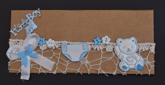 Brown Pram Boy Envelope