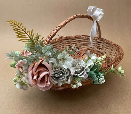 Blush Bloom Woven Basket