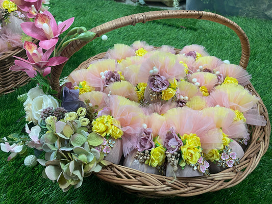 Pink & Yellow Festive Gut Basket
