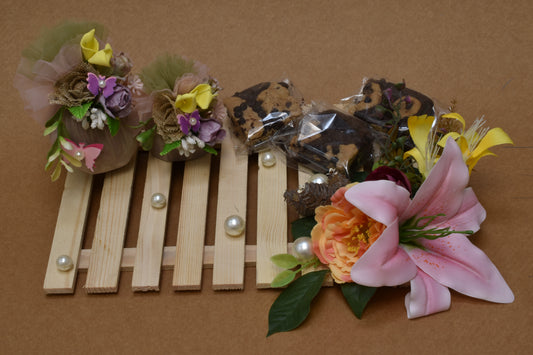 Yellow & Purple Gut Nariyal Rakhi Platter