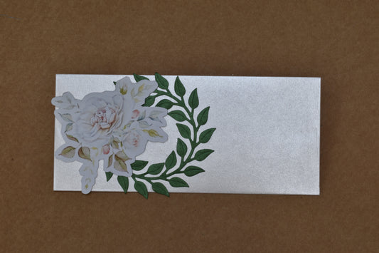 Silver Peony Wreath Envelope