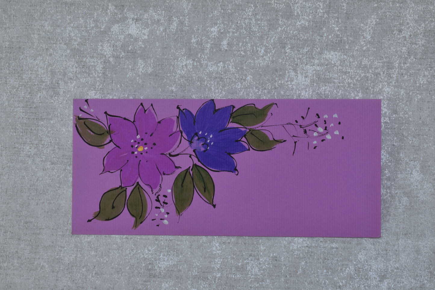 Bold Purple & Blue Floral Envelope