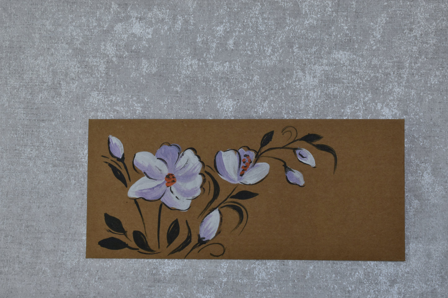White Floral Kraft Line-Art Envelope