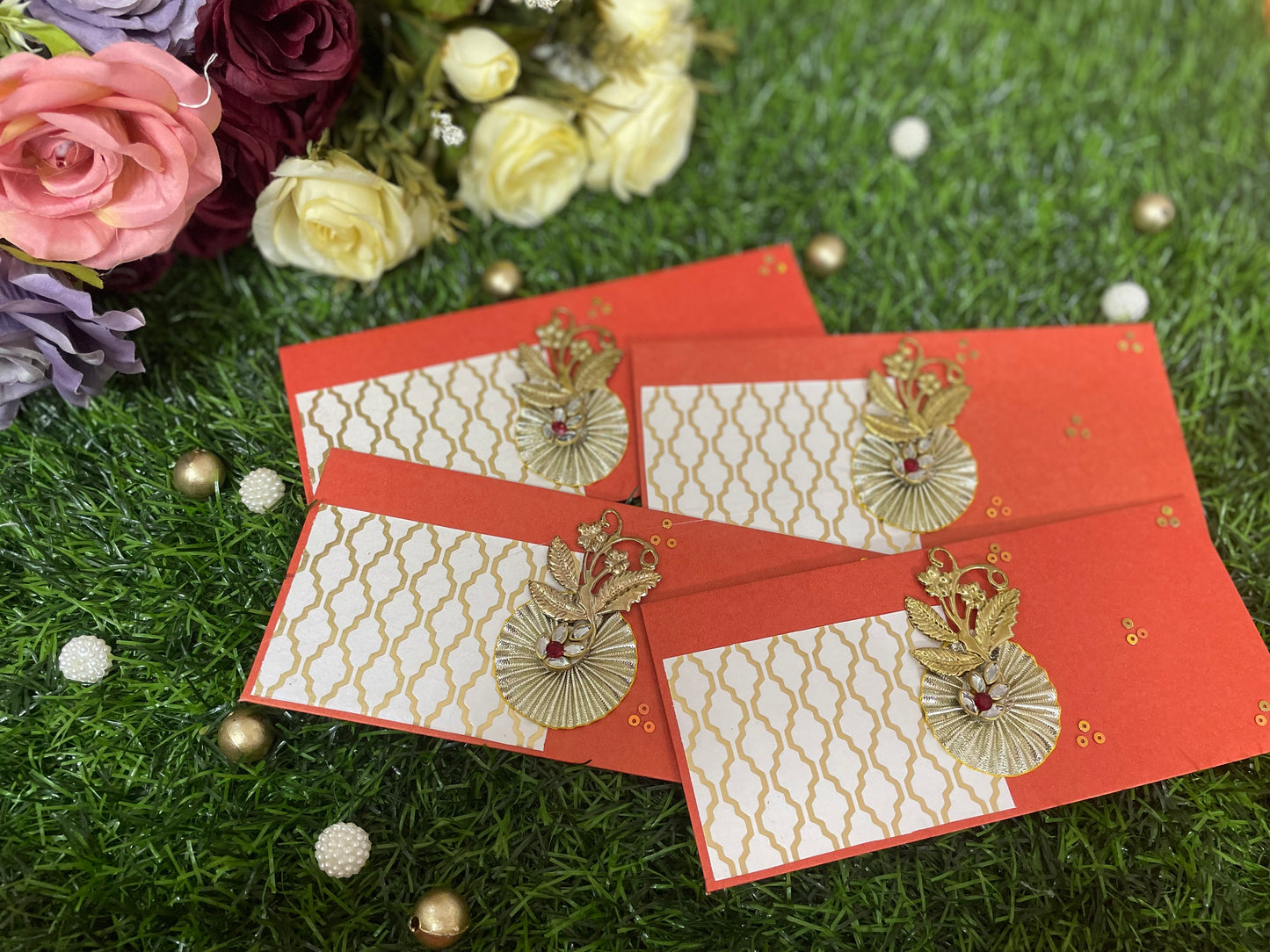 Orange & Gold Kalash Envelope