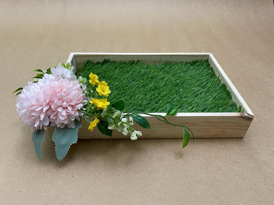 The Pink Chrysanthemum & Yellow Tray
