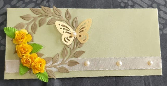Pastel Green Garden Butterfly Envelope