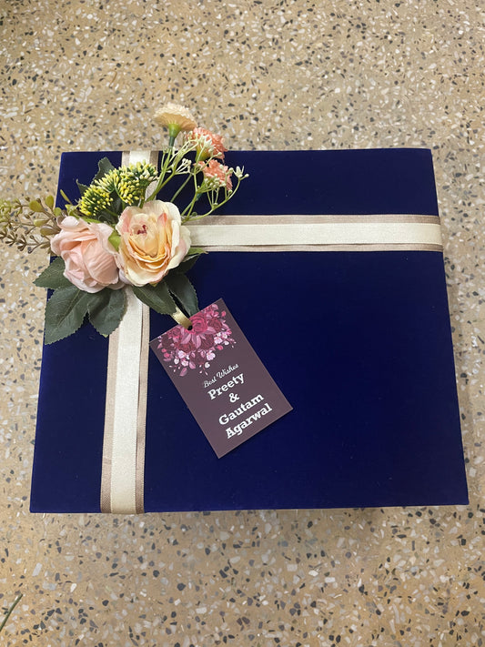 Blue with White Ribbon