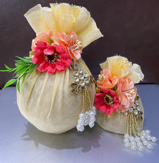 Khaki Orange Jewel Tassel Set