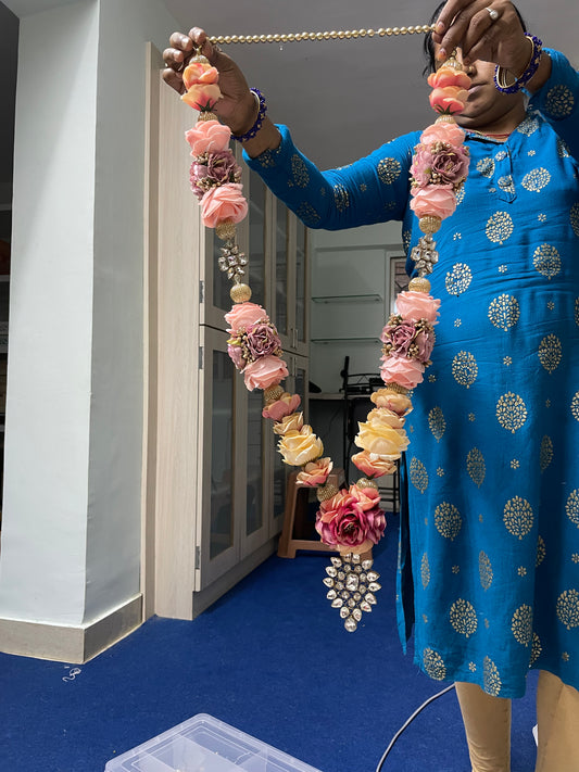 The Sunset Rose Cluster Mala