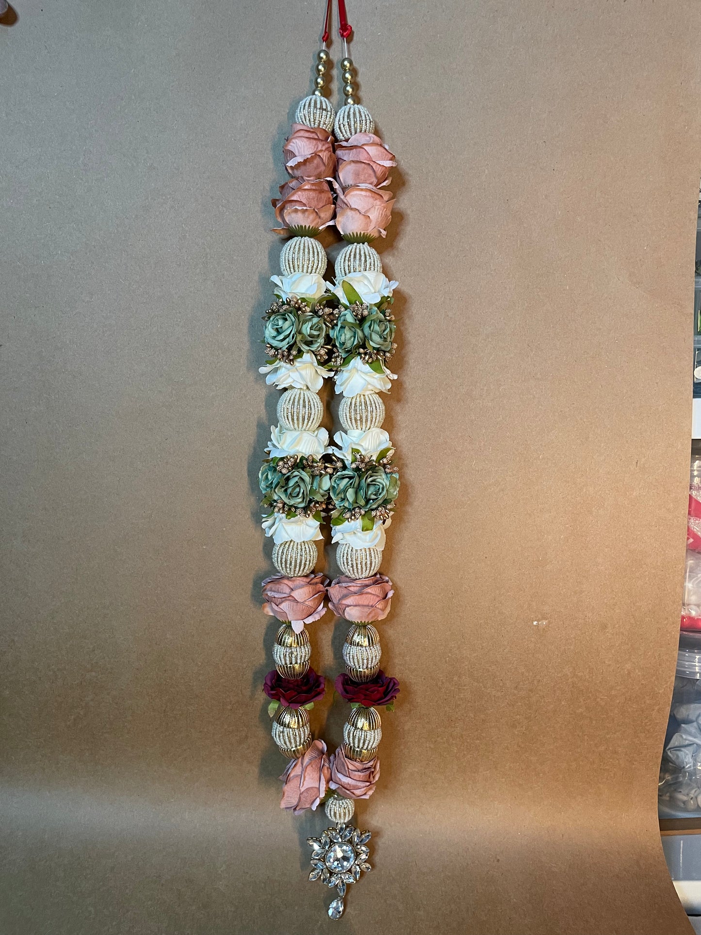 White-Pink-Green Sagai Mala Set