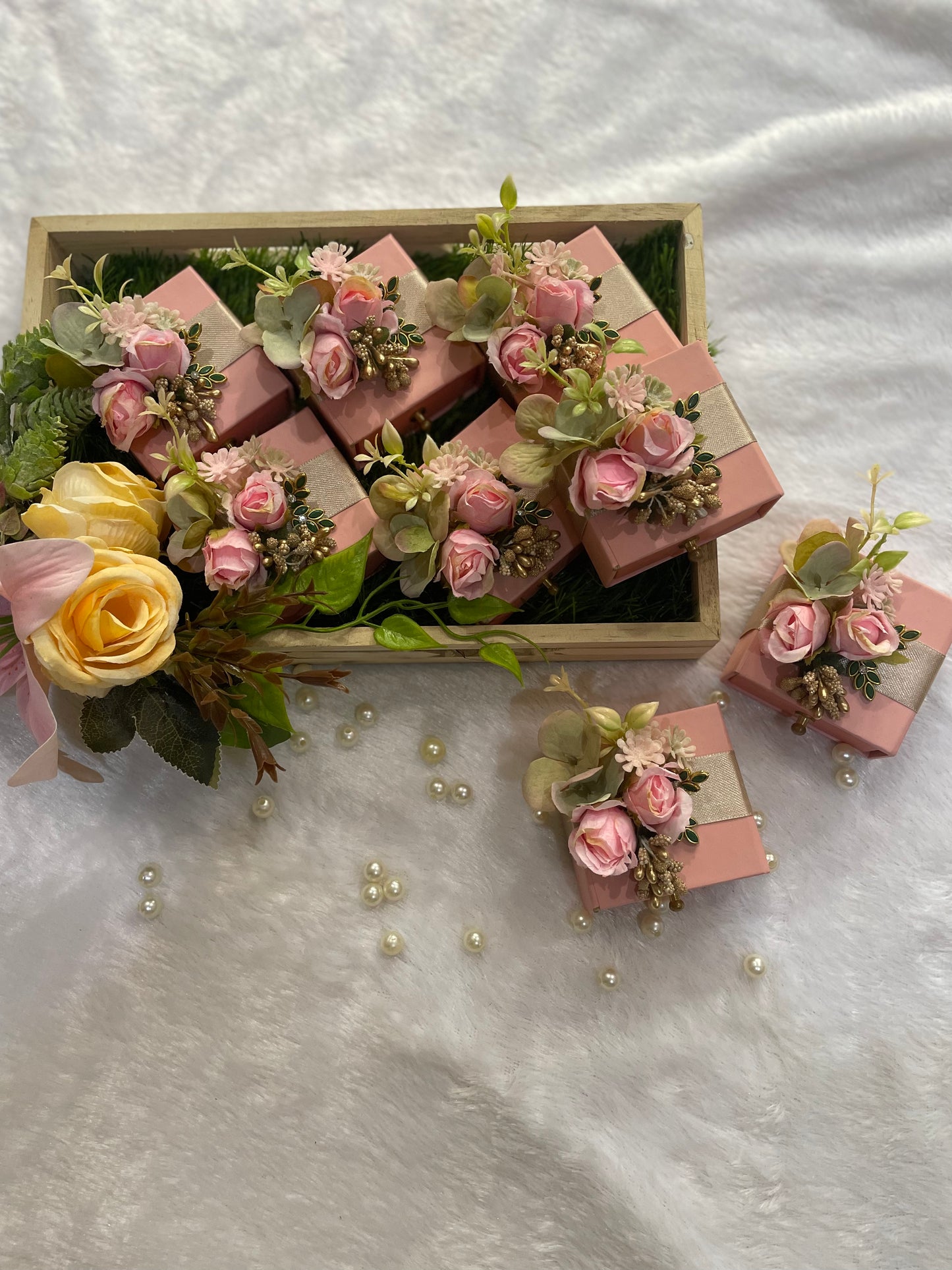 Peach with Pink Flower