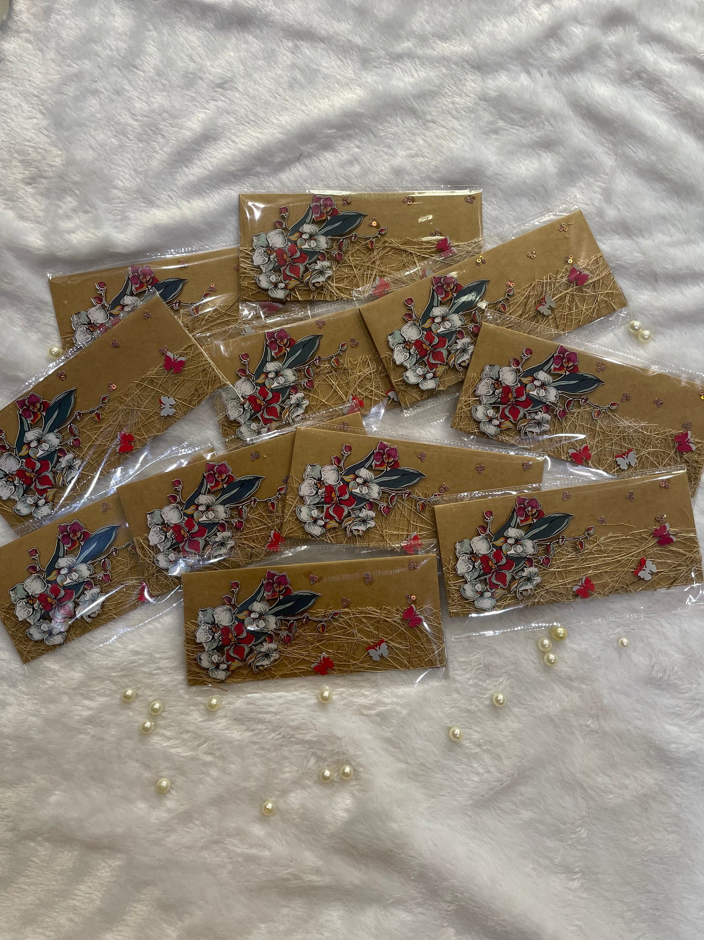 Rustic Red Floral Kraft Envelope