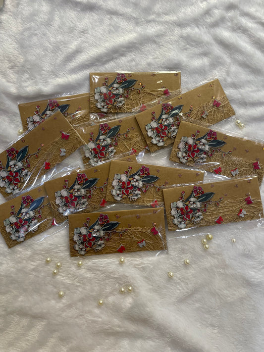 Rustic Red Floral Kraft Envelope