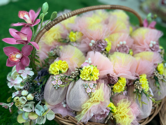 Gold Brocade Velvet Rose Set