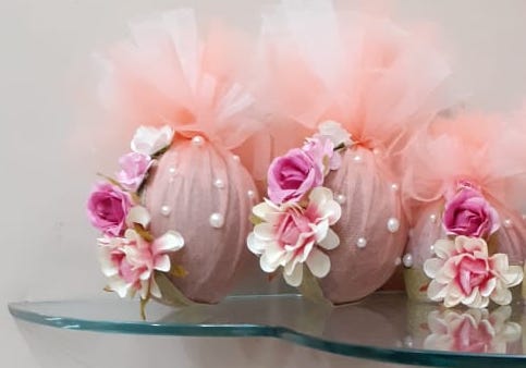 Peach & White Pink Flower Set