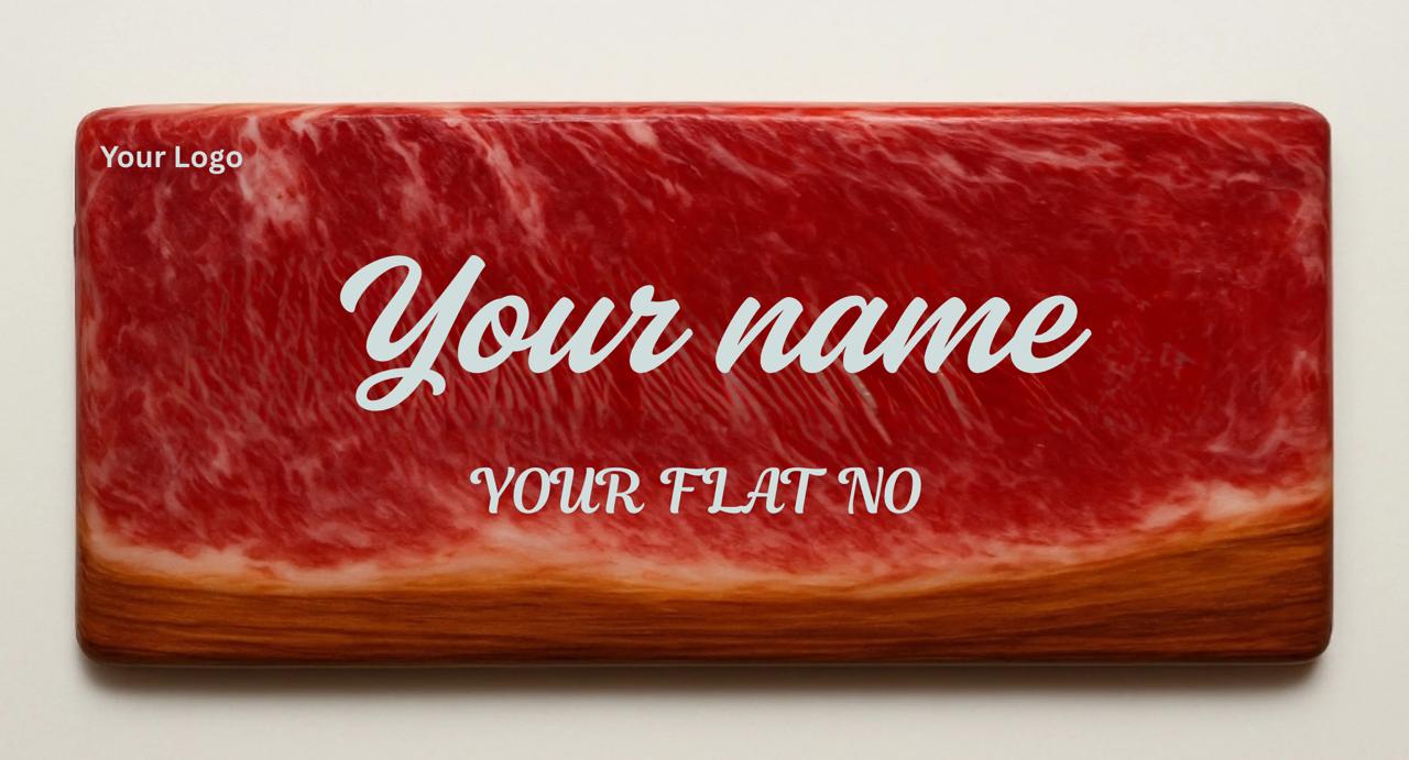 Red Wavy Resin - Wood Name Plate