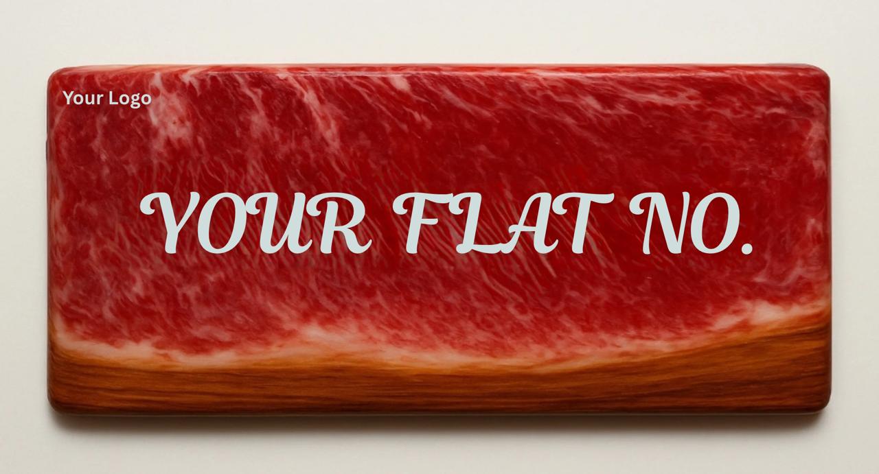 Red Wavy Resin - Wood Name Plate