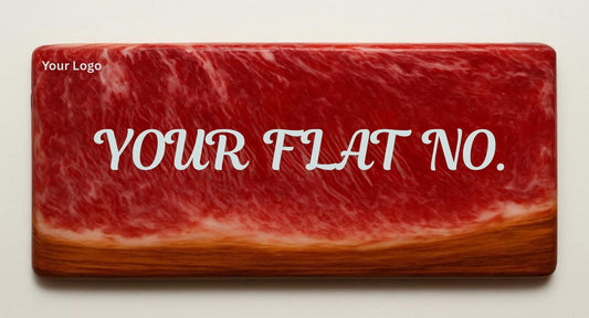 Red Wavy Resin - Wood Name Plate