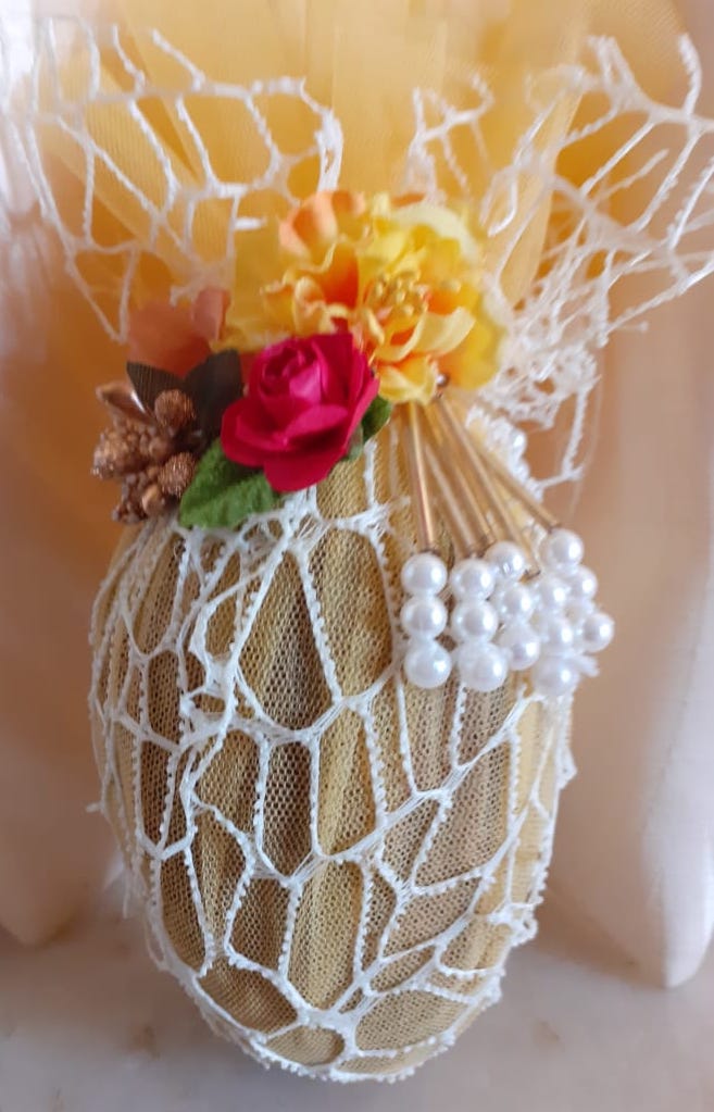 Yellow & White Layered Net Set