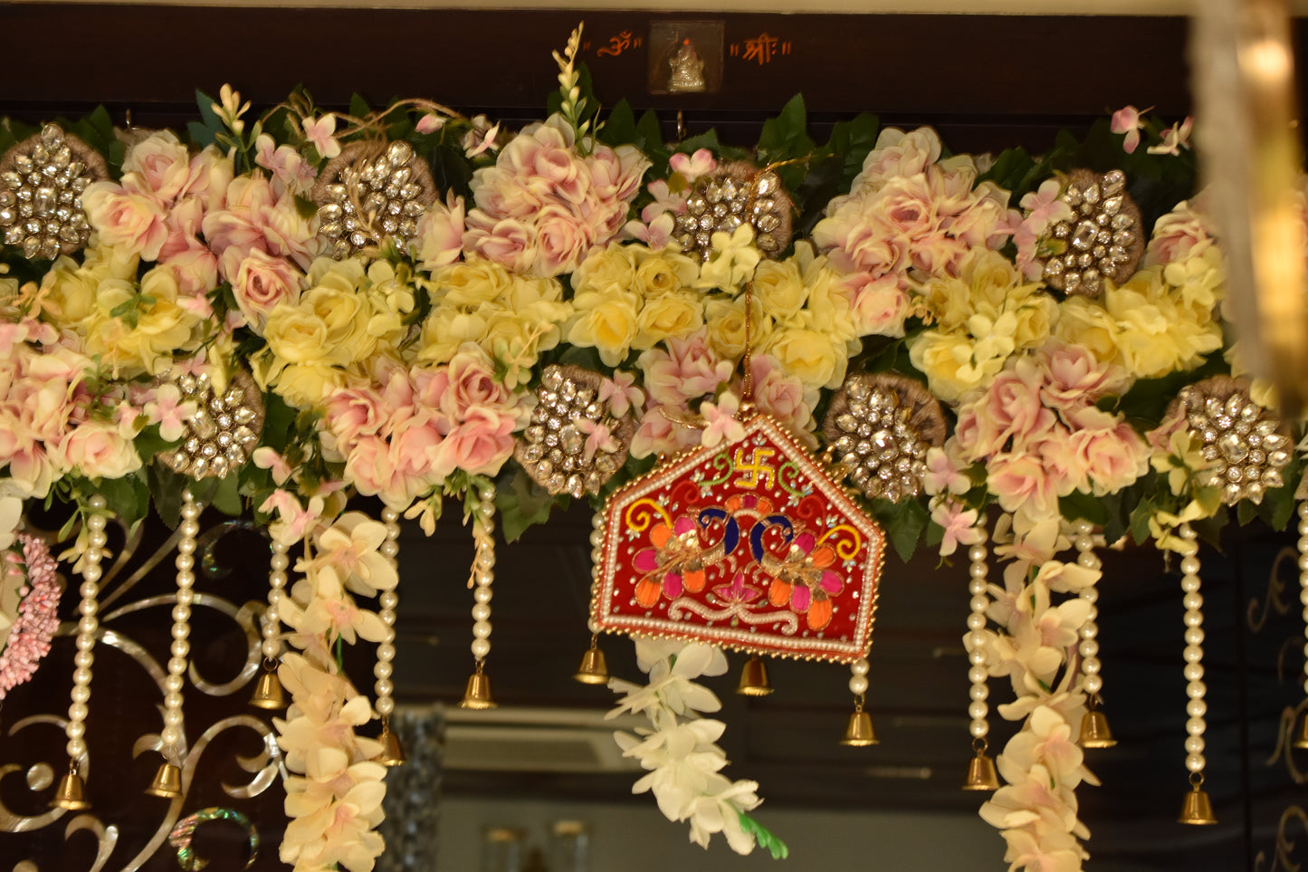 Yellow-Pink Rose Toran