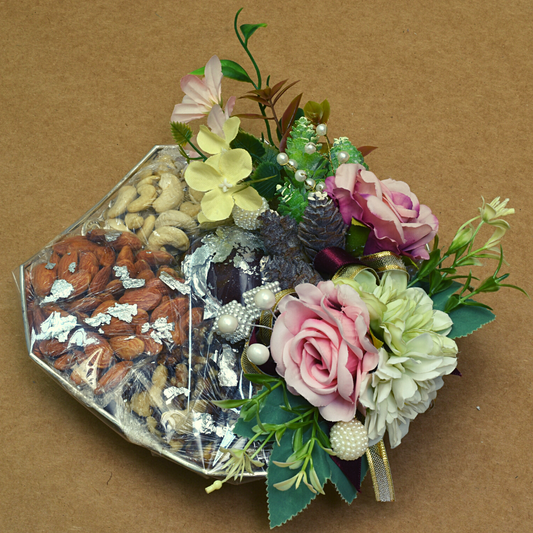 Floral Dry Fruit Plate